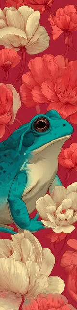 Free printable frog bookmark featuring high contrast frog